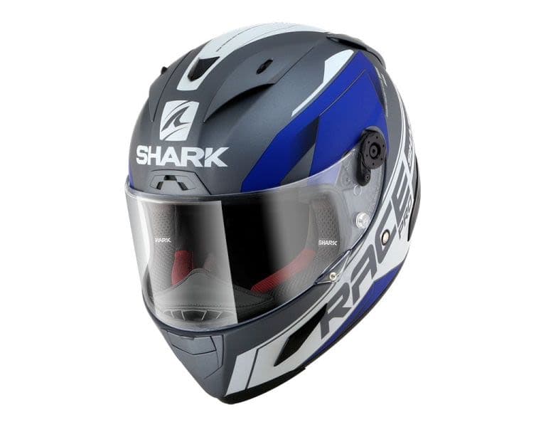 SHARK RACE-R PRO Blue, Grey, Matt, White