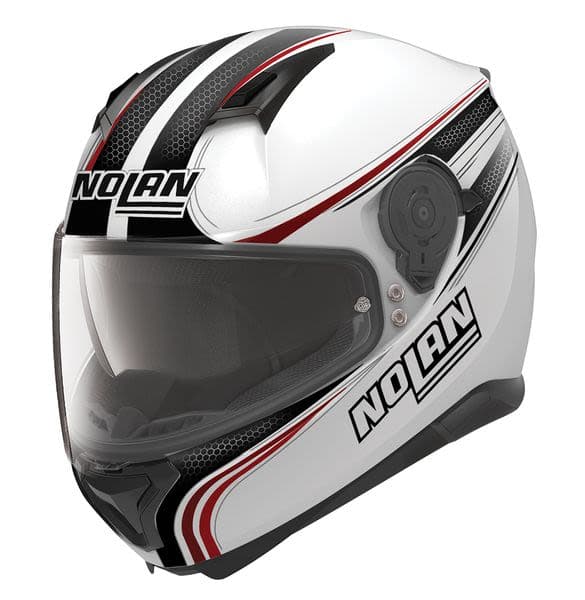 NOLAN N87 RAPID N-COM 17 METAL WHITE Black, Red, White