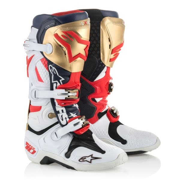 ALPINESTARS MX TECH 10 Blue, Gold, Red, White