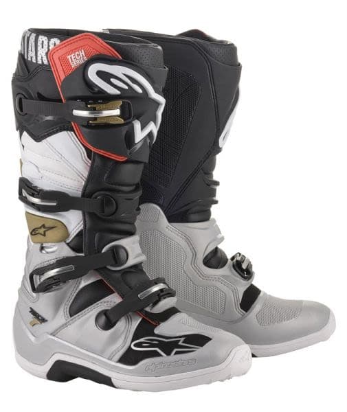 ALPINESTARS MX TECH 7 Black, Gold, Silver, White