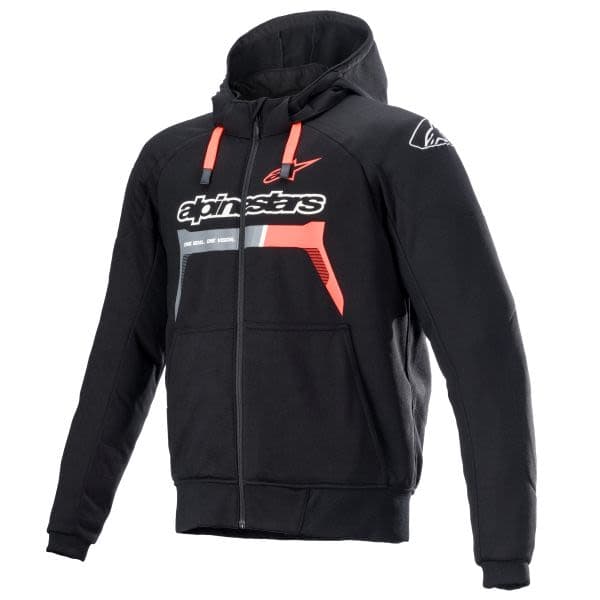 ALPINESTARS CHROME IGNITION HOODIE Black, Fluorescent, Red