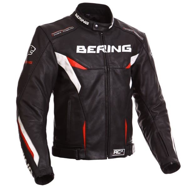 BERING Leather jackets Black, Red