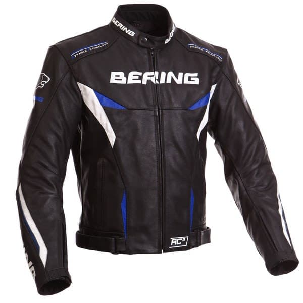 BERING Leather jackets Black, Blue